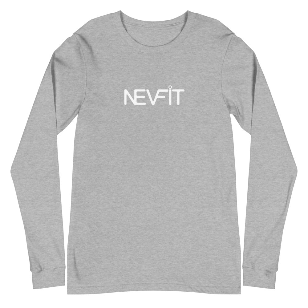 NEVFIT Men's Fitted Long Sleeve Tee (White Letter Edition)