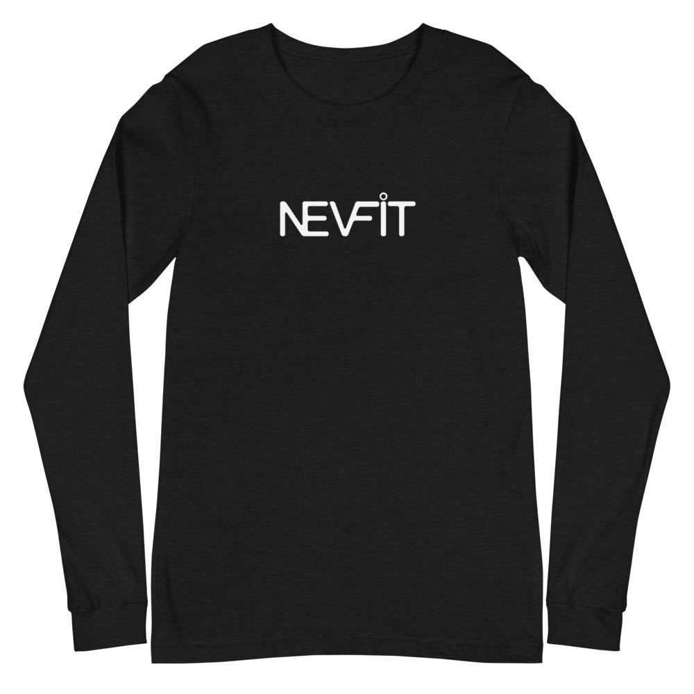 NEVFIT Men's Fitted Long Sleeve Tee (White Letter Edition)