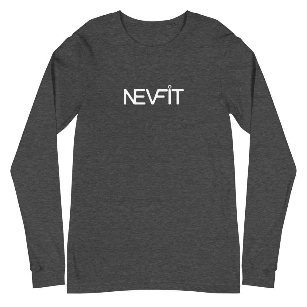 NEVFIT Men's Fitted Long Sleeve Tee (White Letter Edition)