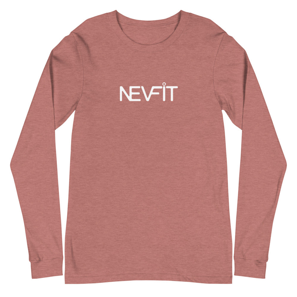 NEVFIT Men's Fitted Long Sleeve Tee (White Letter Edition)